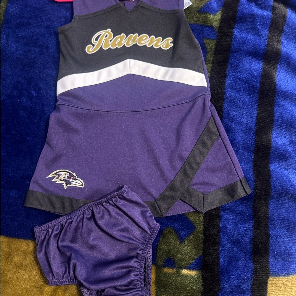 Purple Ravens 2T NFL Apparel Cheerleading outfit. EUC